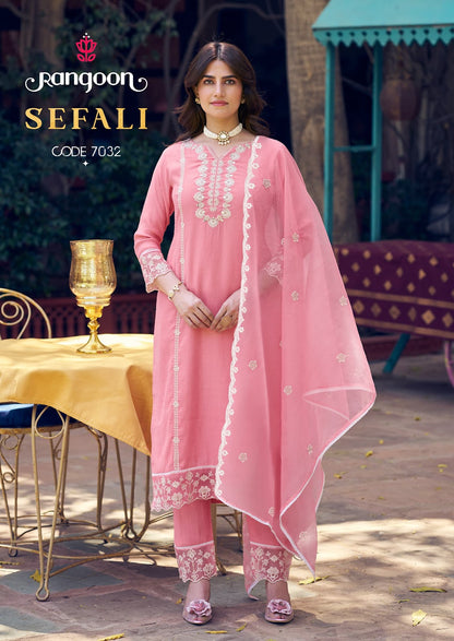 Sefali Rangoon Viscose Readymade Pant Style Suits Wholesale Price