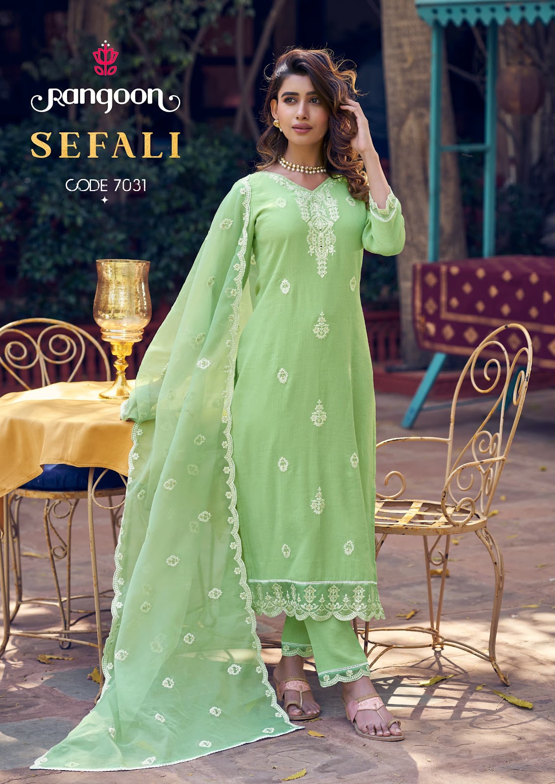 Sefali Rangoon Viscose Readymade Pant Style Suits Wholesale Price