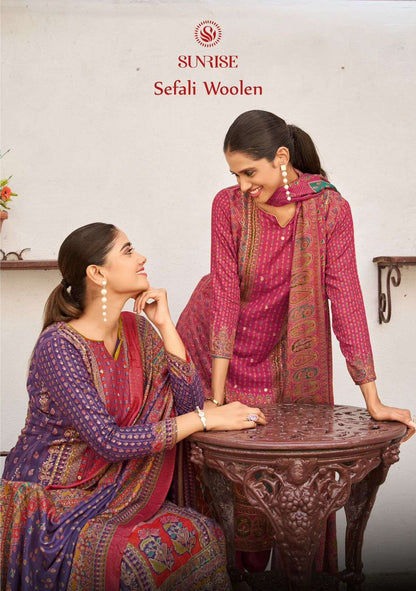 Sefali Woolen Sunrise Viscose Pashmina Suits Manufacturer Gujarat