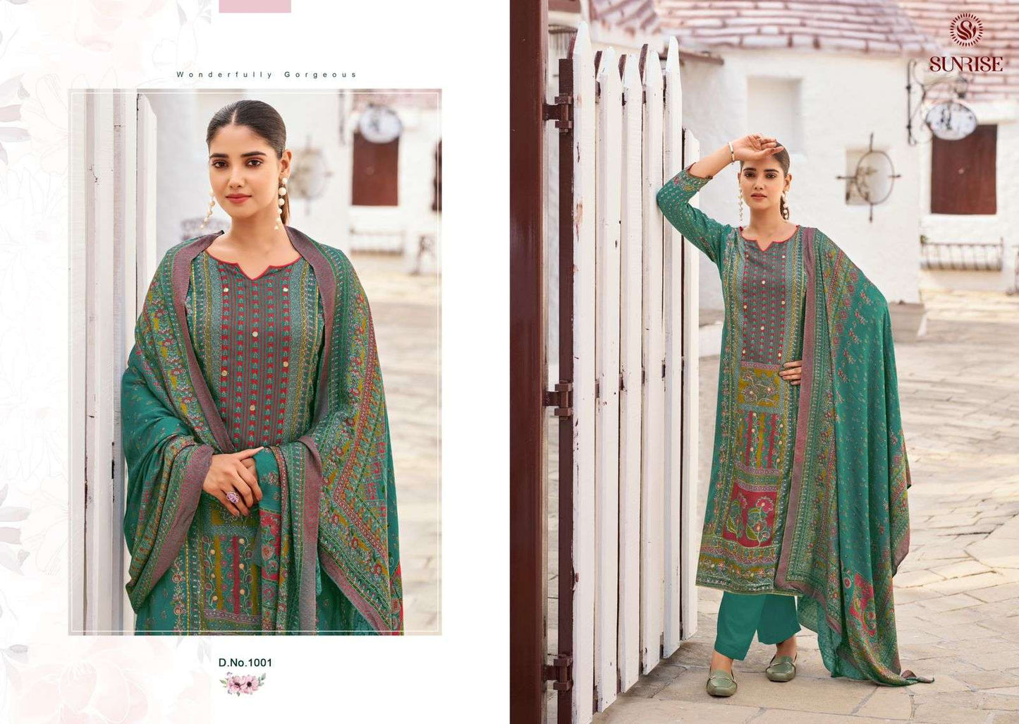 Sefali Woolen Sunrise Viscose Pashmina Suits Manufacturer Gujarat