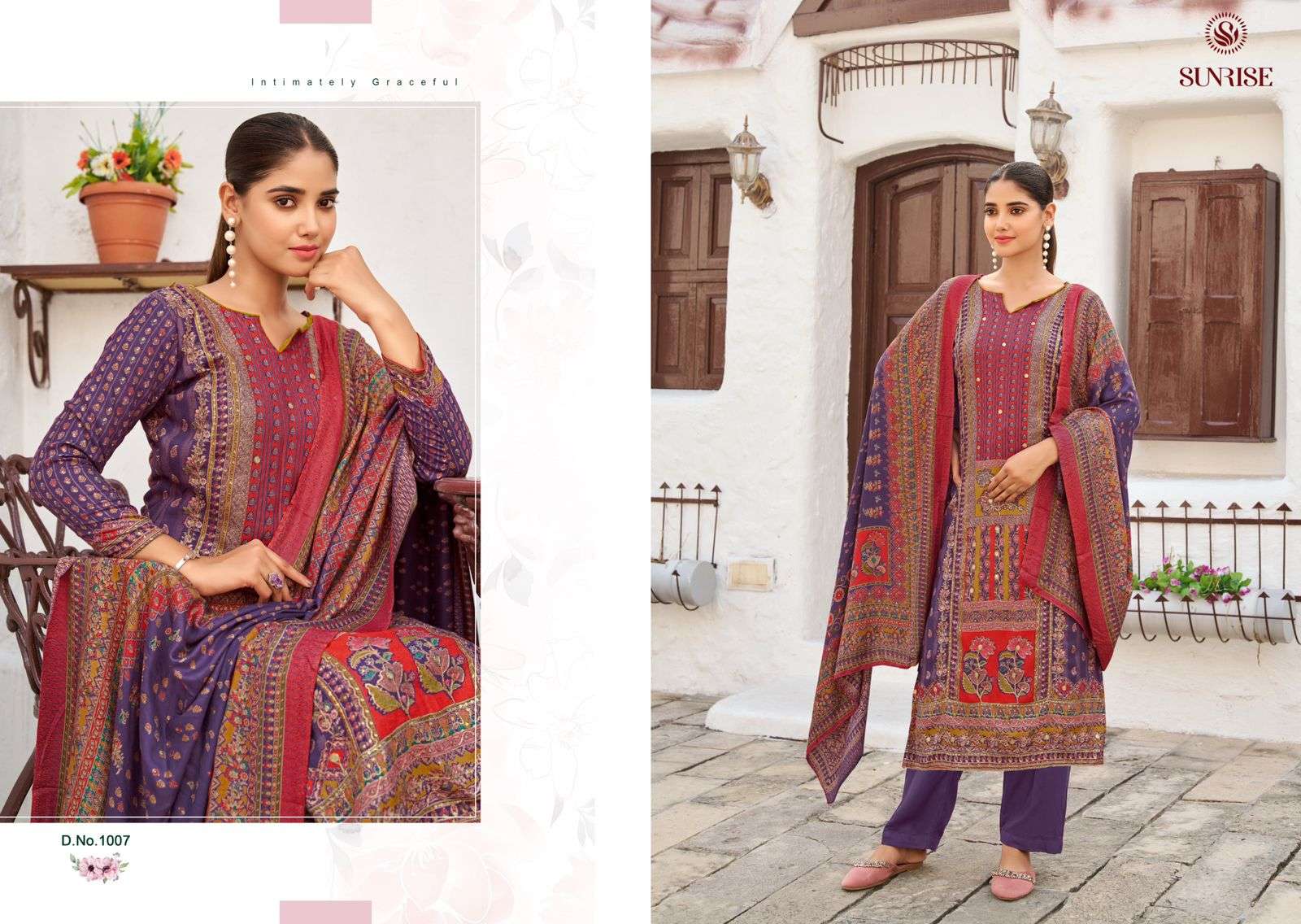 Sefali Woolen Sunrise Viscose Pashmina Suits Manufacturer Gujarat