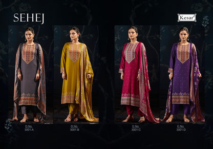 Sehej 3001 Kesar Viscose Pashmina Suits Manufacturer