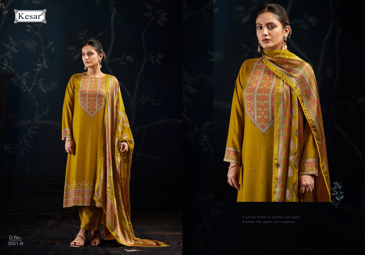 Sehej 3001 Kesar Viscose Pashmina Suits Manufacturer