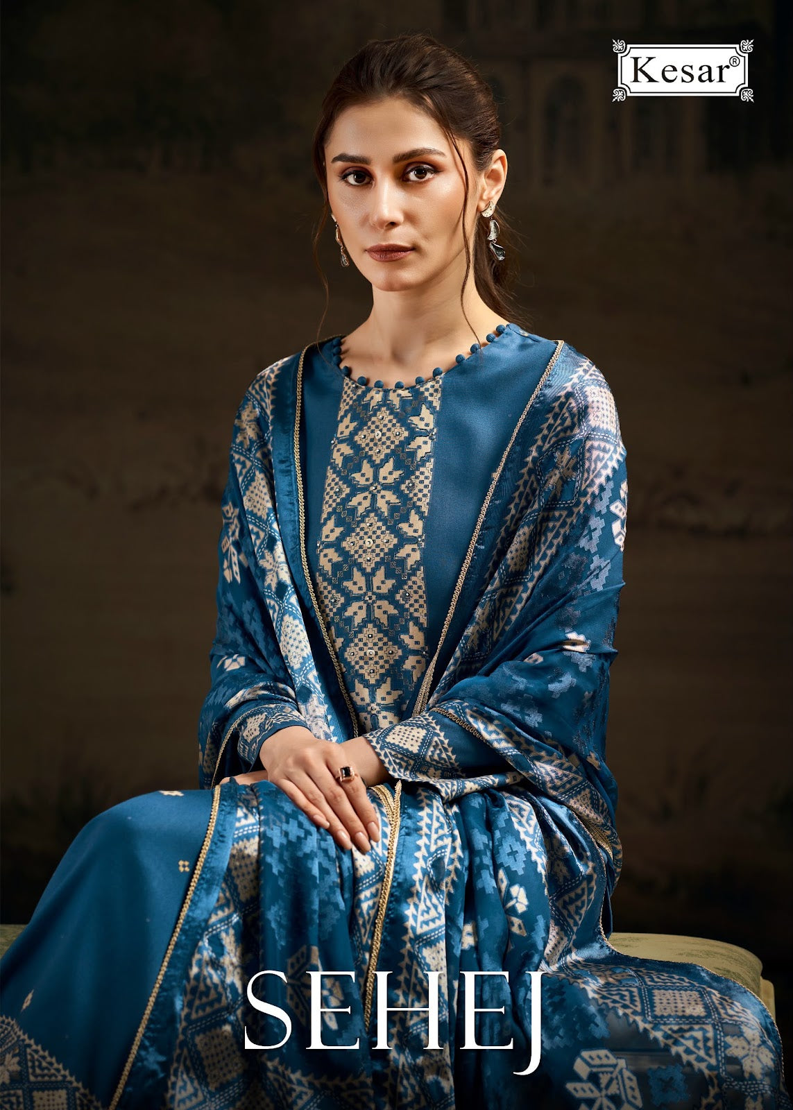 Sehej Kesar Viscose Pashmina Suits Exporter India