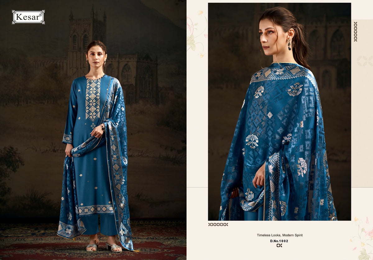 Sehej Kesar Viscose Pashmina Suits Exporter India