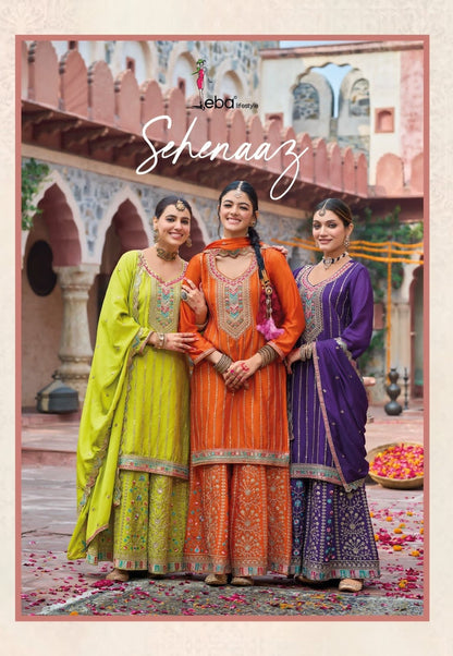 Sehenaaz Eba Lifestyle Chinon Readymade Suits Supplier India