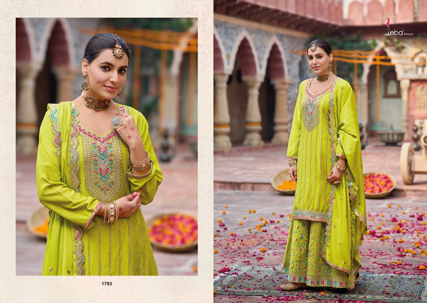 Sehenaaz Eba Lifestyle Chinon Readymade Suits Supplier India