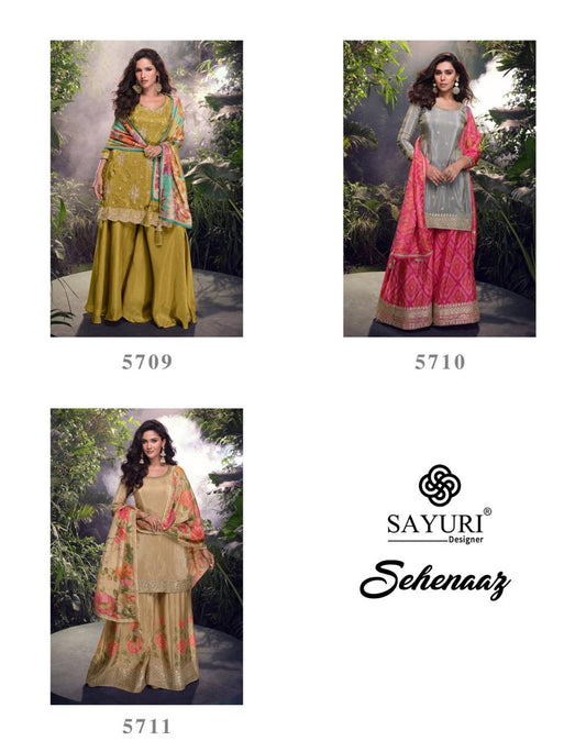 Sehenaaz Sayuri Simmer Readymade Plazzo Style Suits Exporter India