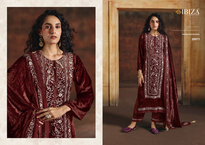 Seher Ibiza Viscose Velvet Suits Exporter Gujarat