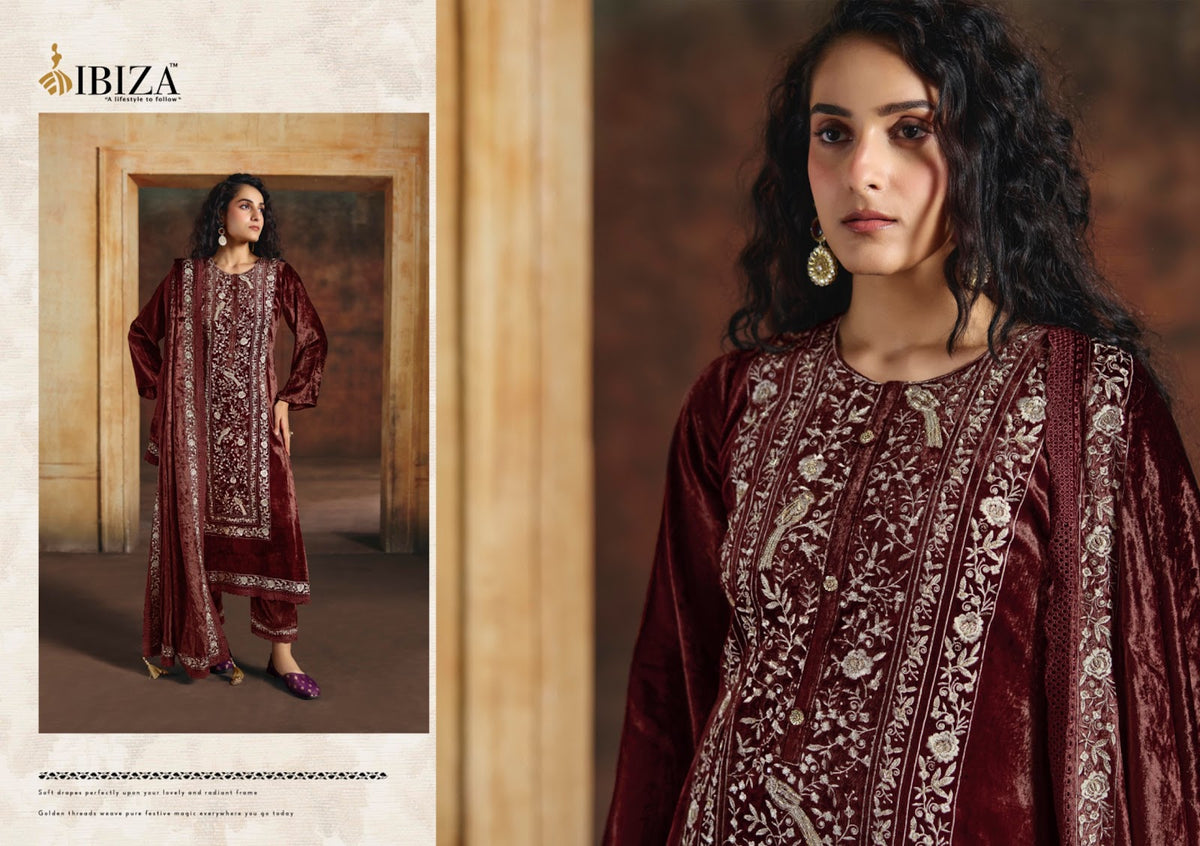 Seher Ibiza Viscose Velvet Suits Exporter Gujarat