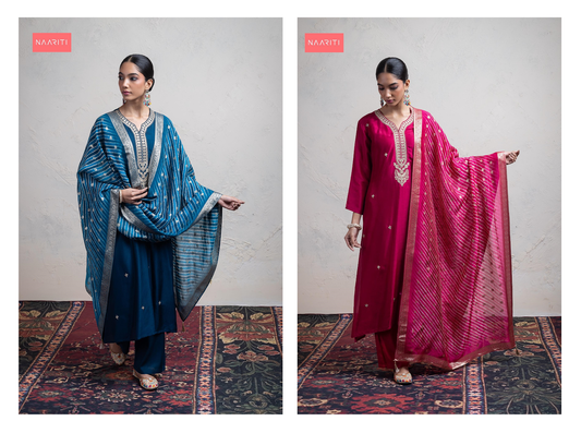Seher Naariti Russian Silk Pant Style Suits Exporter India