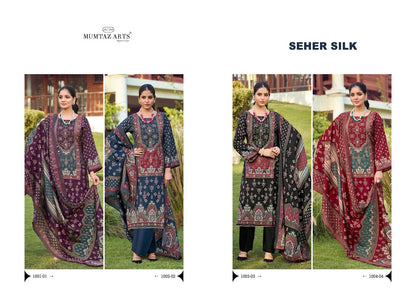 Seher Silk Mumtaz Arts Pure Viscose Muslin Karachi Salwar Suits Supplier India