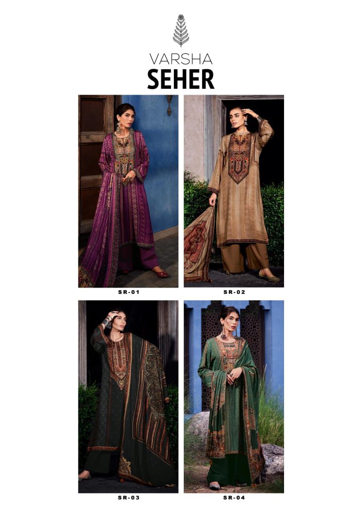 Seher Varsha Fashions Crepe Plazzo Style Suits Manufacturer