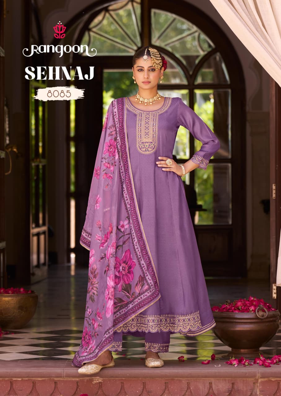 Sehnaj Rangoon Silk Readymade Anarkali Suits Wholesale Price