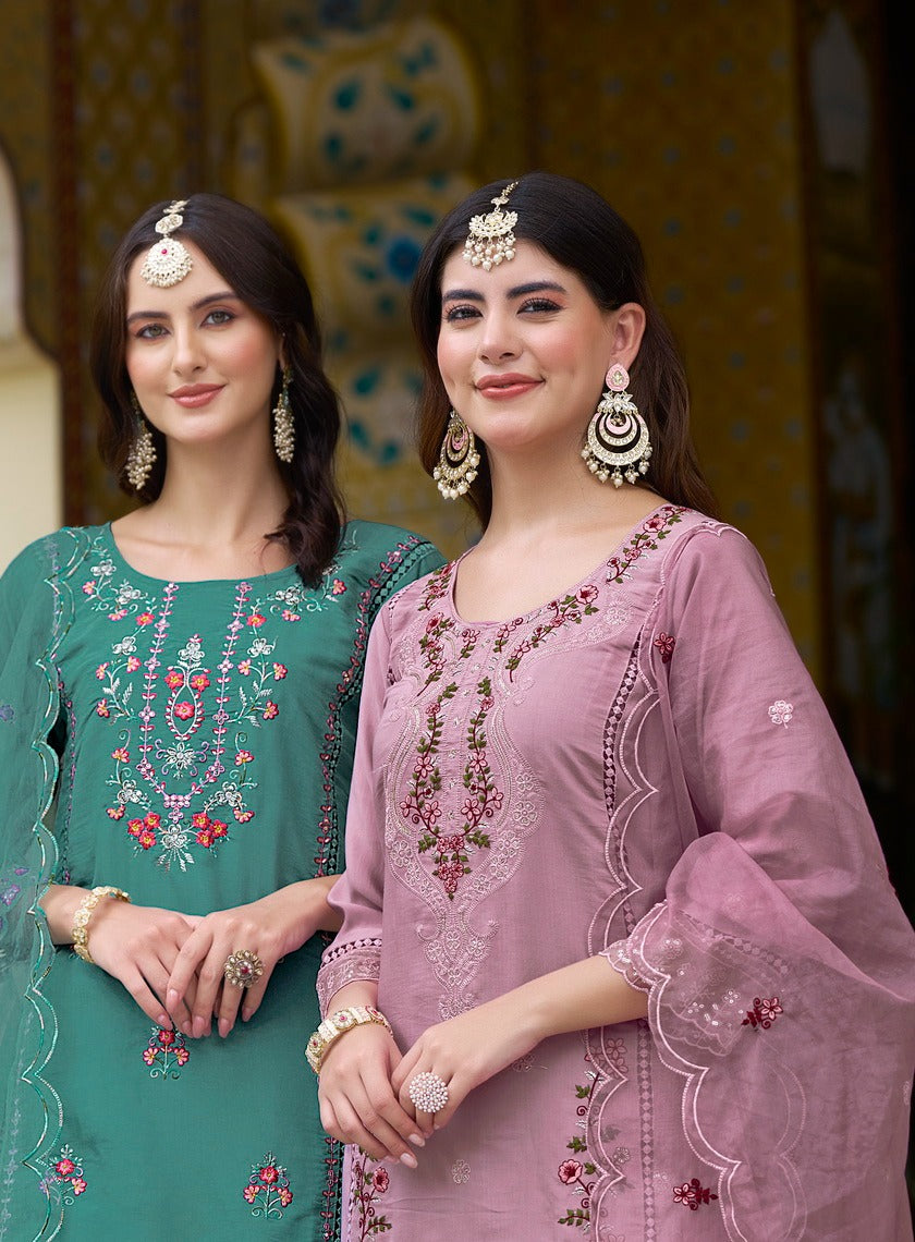 Sehnaaz Vol 4 Radhika Lifestyle Roman Silk Readymade Pant Style Suits Exporter India