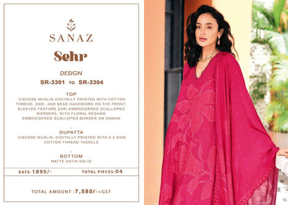 Sehr Sanaz Viscose Muslin Pant Style Suits Manufacturer