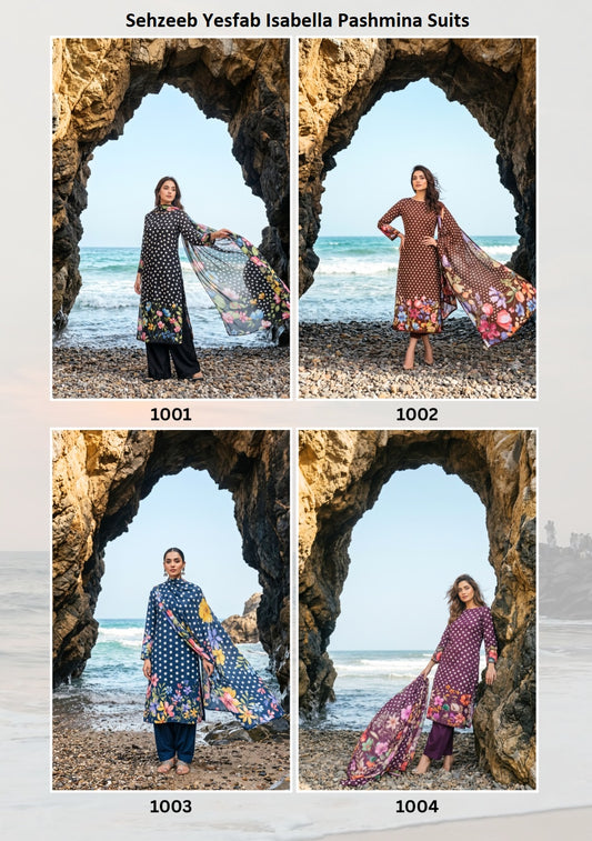 Sehzeeb Yesfab Isabella Pashmina Suits Wholesaler