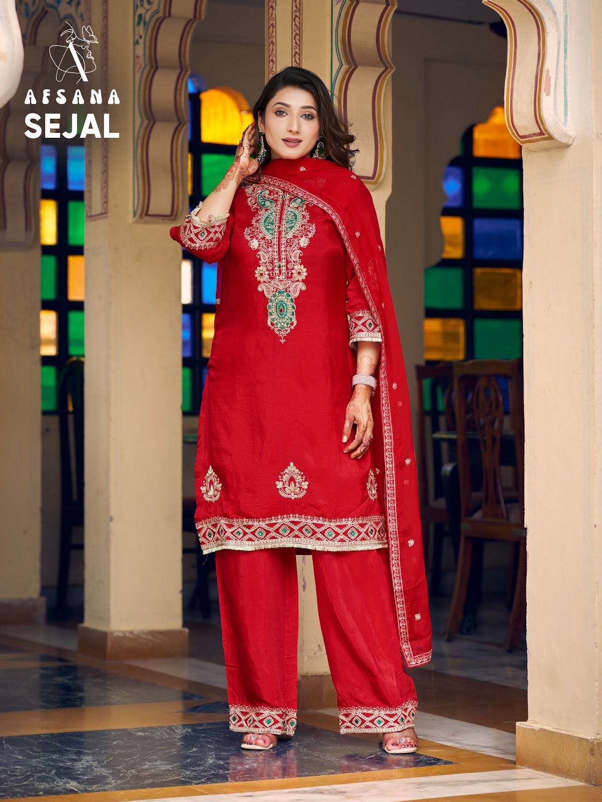 Sejal Afsana Russian Readymade Pant Style Suits Exporter Gujarat