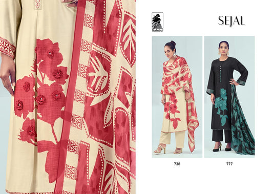Sejal Sahiba Muslin Silk Pant Style Suits