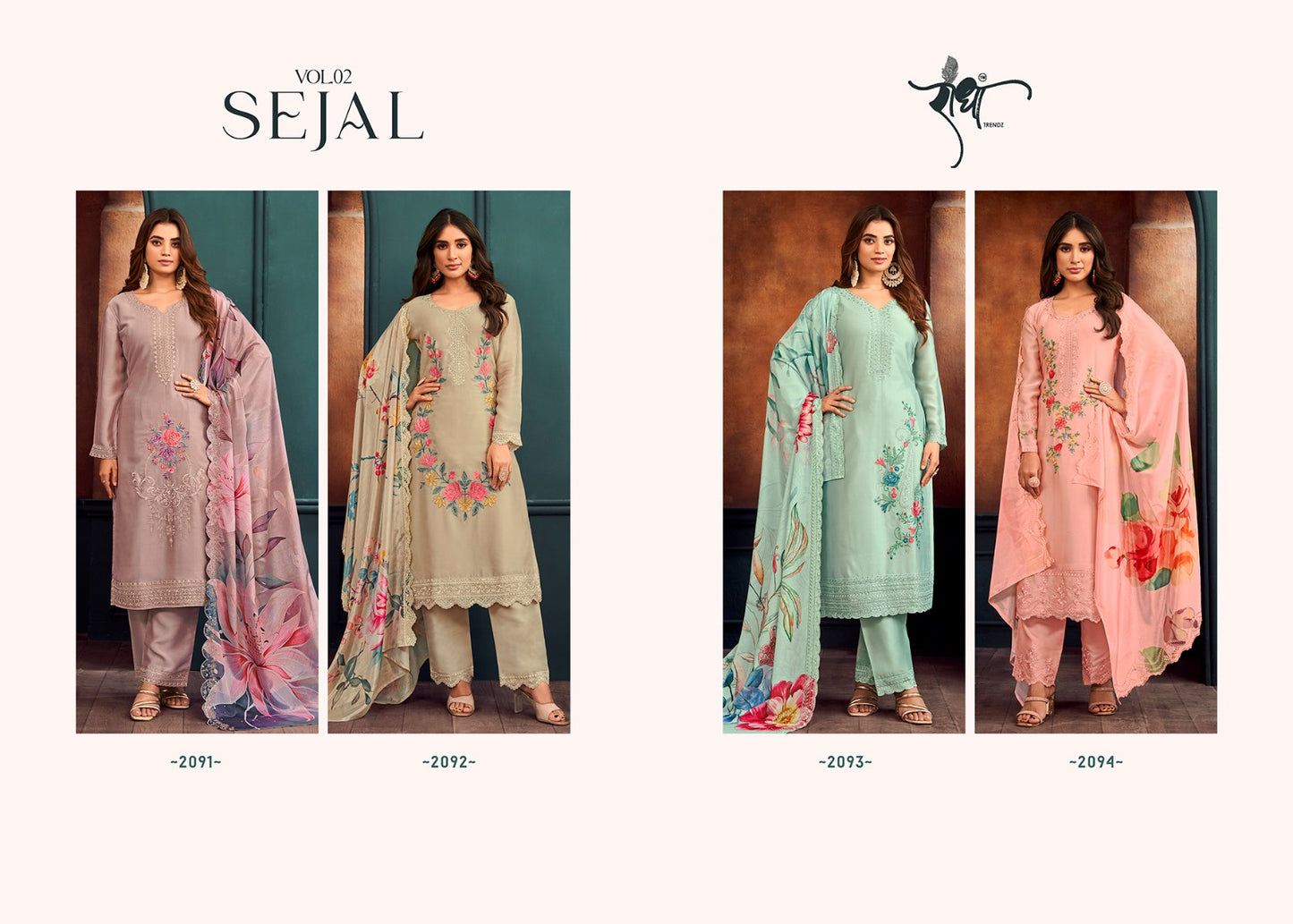 Sejal Vol 2 Radha Trendz 2 Tone Pant Style Suits Exporter India
