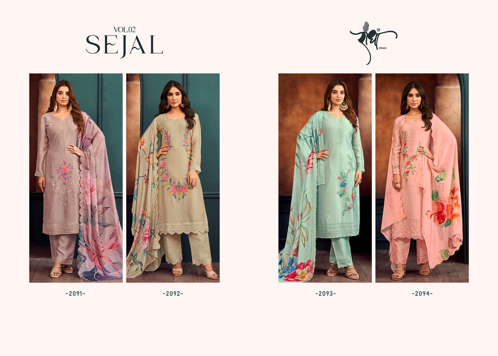 Sejal Vol 2 Radha Trendz 2 Tone Pant Style Suits Exporter India