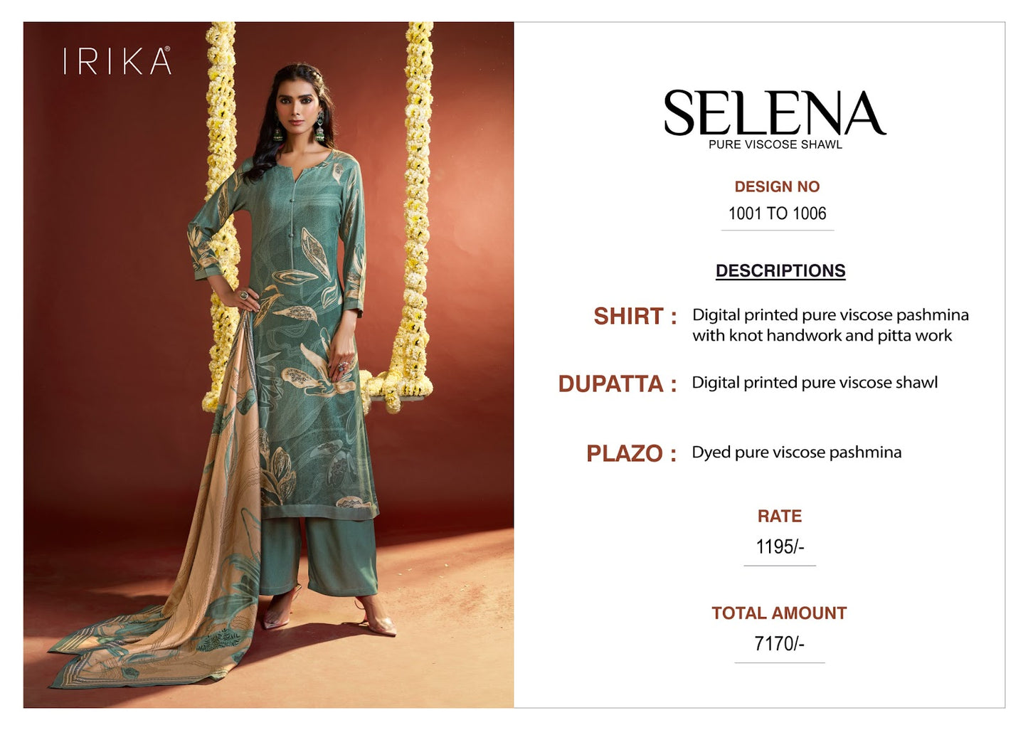 Selena Irika Pashmina Suits Supplier Gujarat