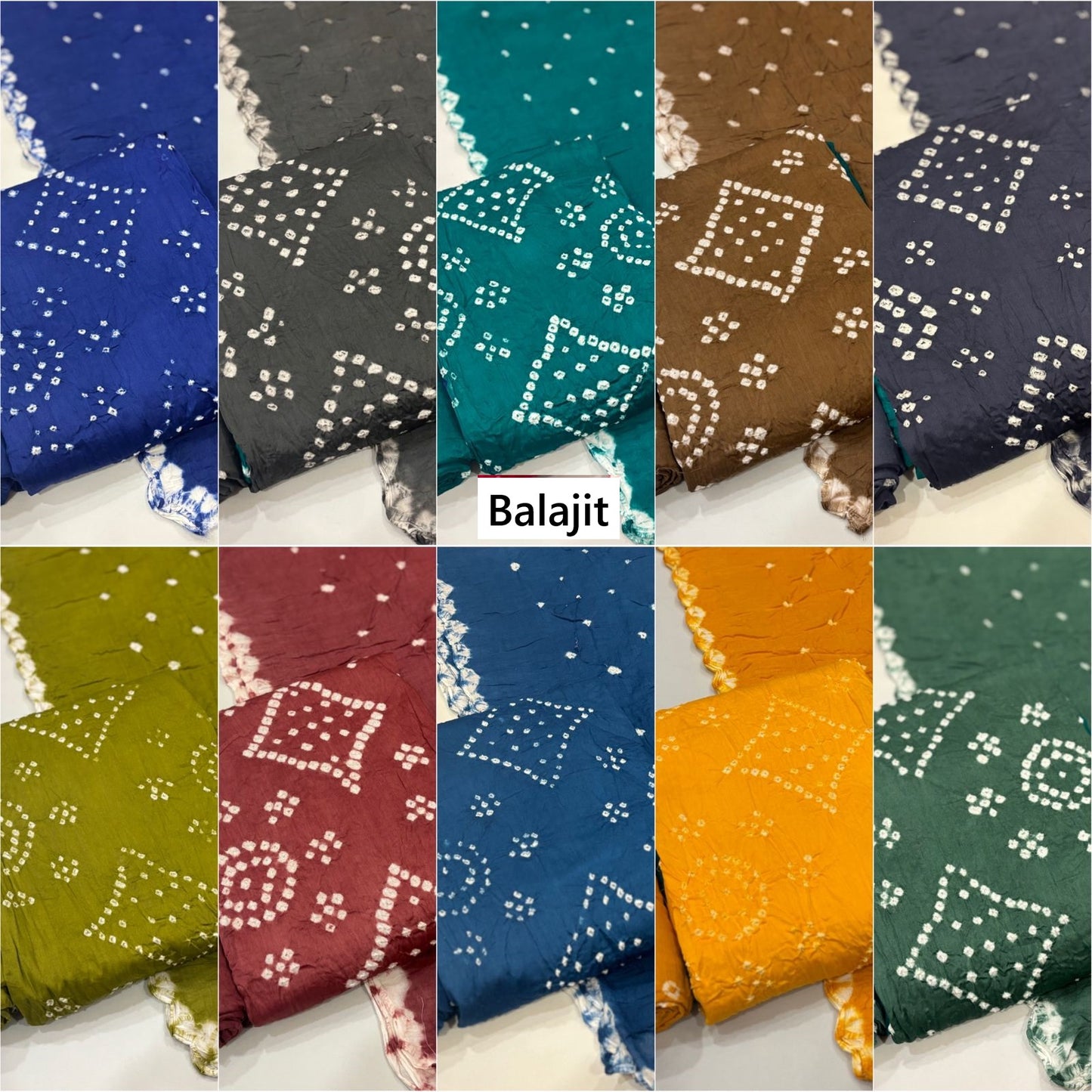 Self Bandhej 3010 Balajit Cotton Satin Salwar Suits Supplier India