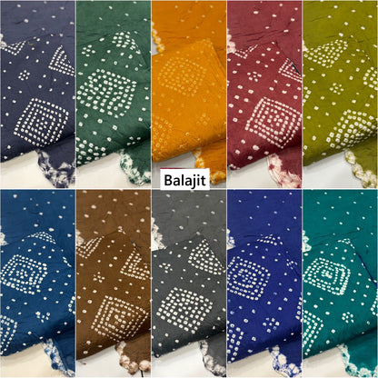 Self Bandhej 3010 Balajit Cotton Satin Salwar Suits Supplier India