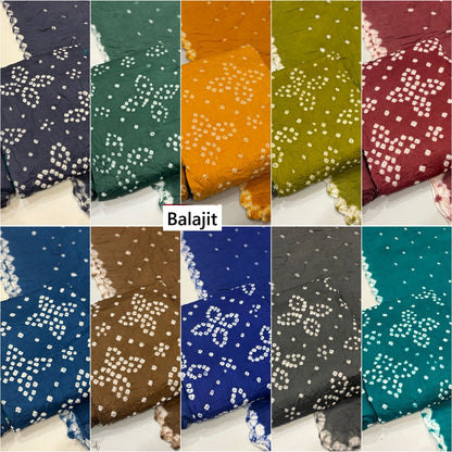 Self Bandhej 3010 Balajit Cotton Satin Salwar Suits Supplier India