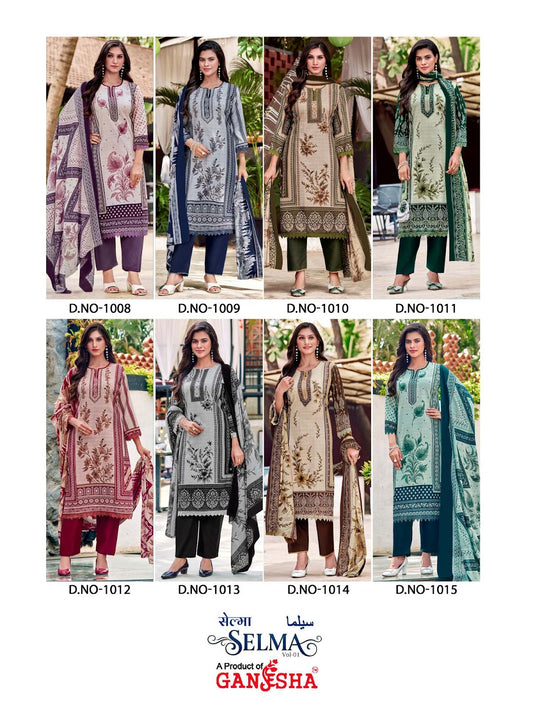 Selma Vol 1 Ganesha Mix Cotton Karachi Salwar Suits Wholesale Price