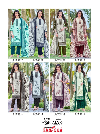 Selma Vol 2 Ganesha Mix Cotton Karachi Salwar Suits Wholesale