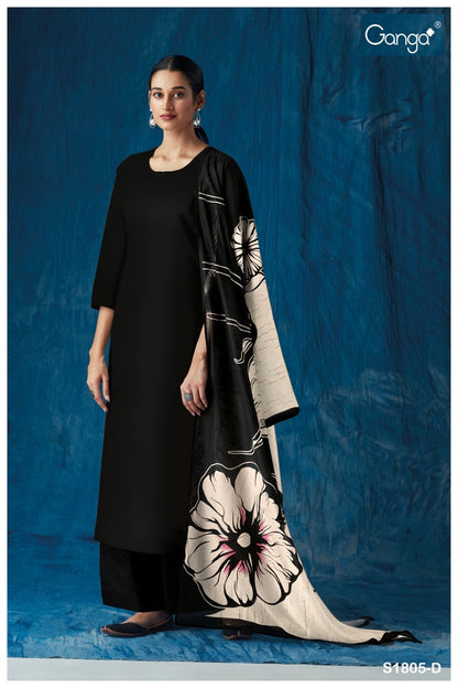 Selvi 1805 Ganga Cotton Satin Pant Style Suits Wholesale Price