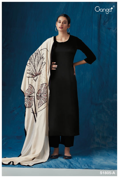 Selvi 1805 Ganga Cotton Satin Pant Style Suits Wholesale Price