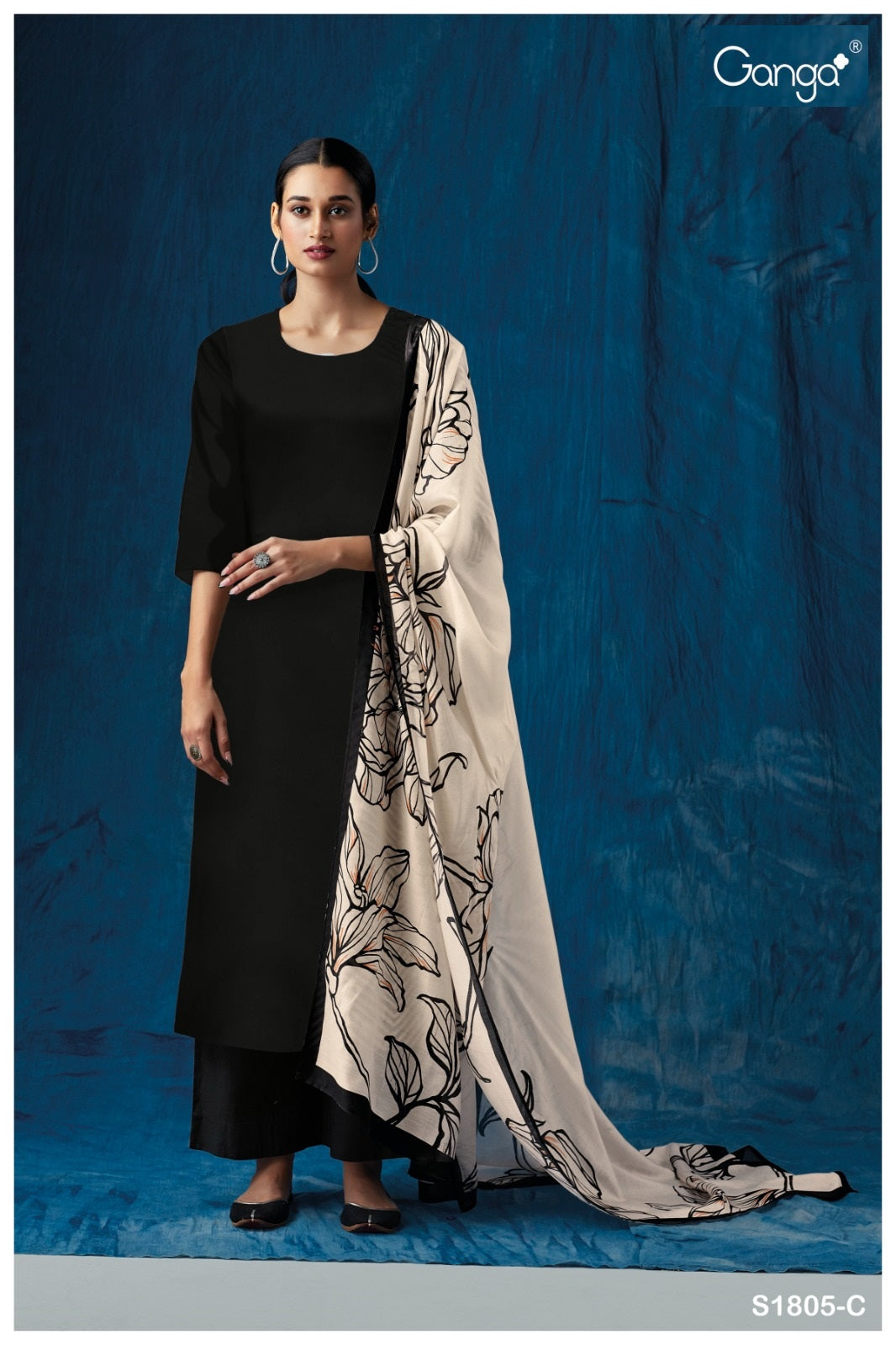 Selvi 1805 Ganga Cotton Satin Pant Style Suits Wholesale Price