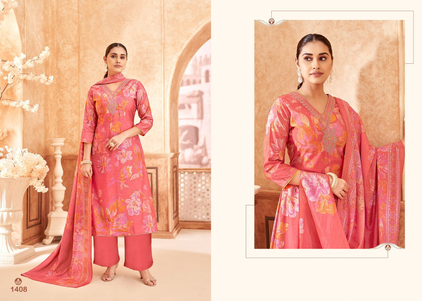 Selvina Silk Vol 14 Salvi Fashion Modal Silk Plazzo Style Suits Exporter
