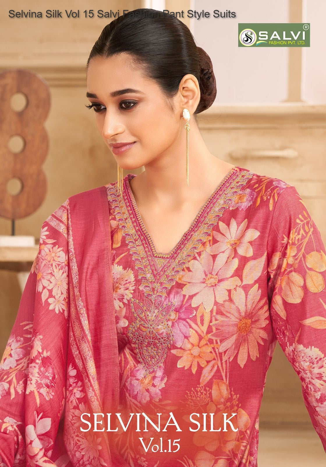 Selvina Silk Vol 15 Salvi Fashion Modal Silk Pant Style Suits Manufacturer Ahmedabad