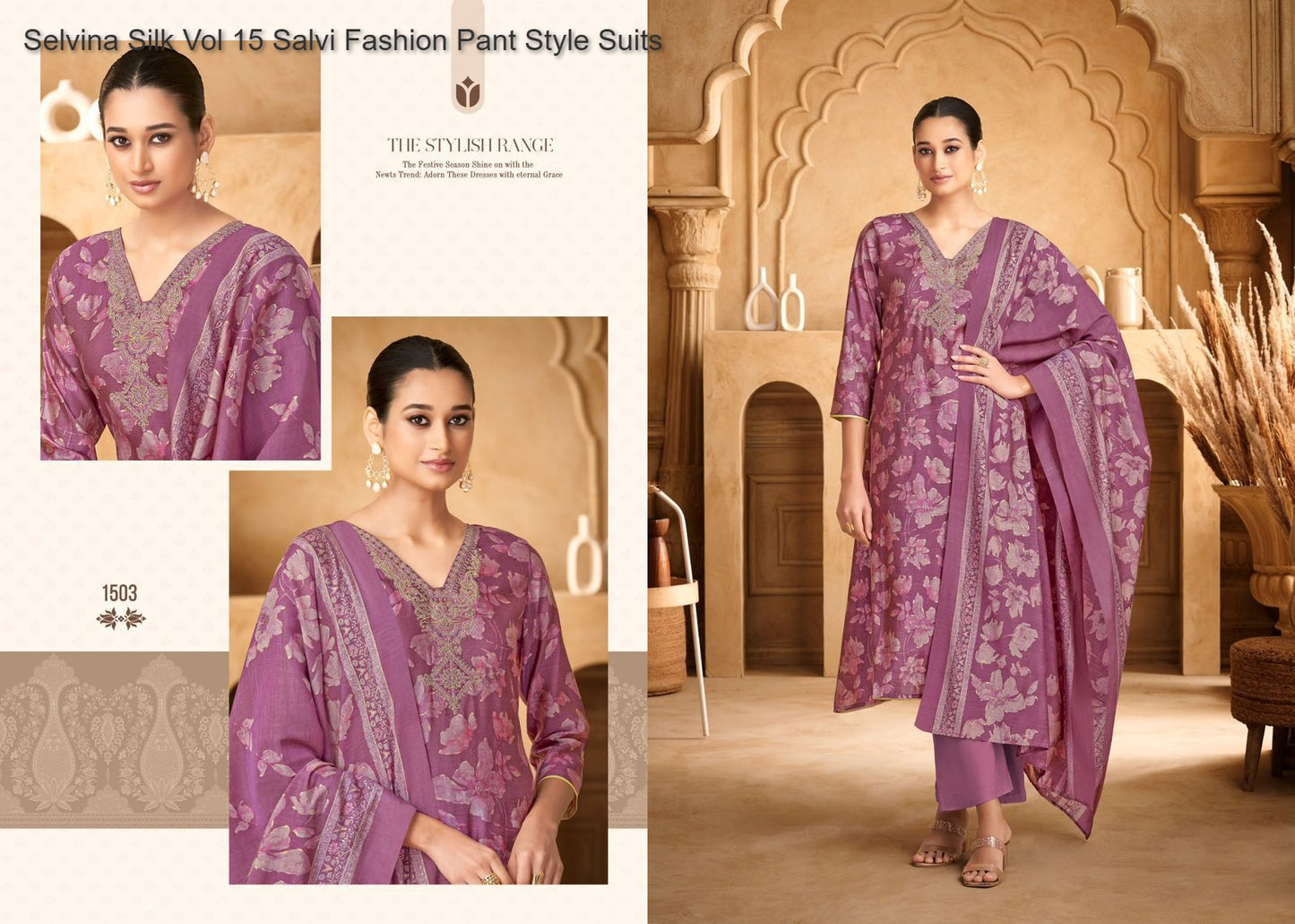 Selvina Silk Vol 15 Salvi Fashion Modal Silk Pant Style Suits Manufacturer Ahmedabad