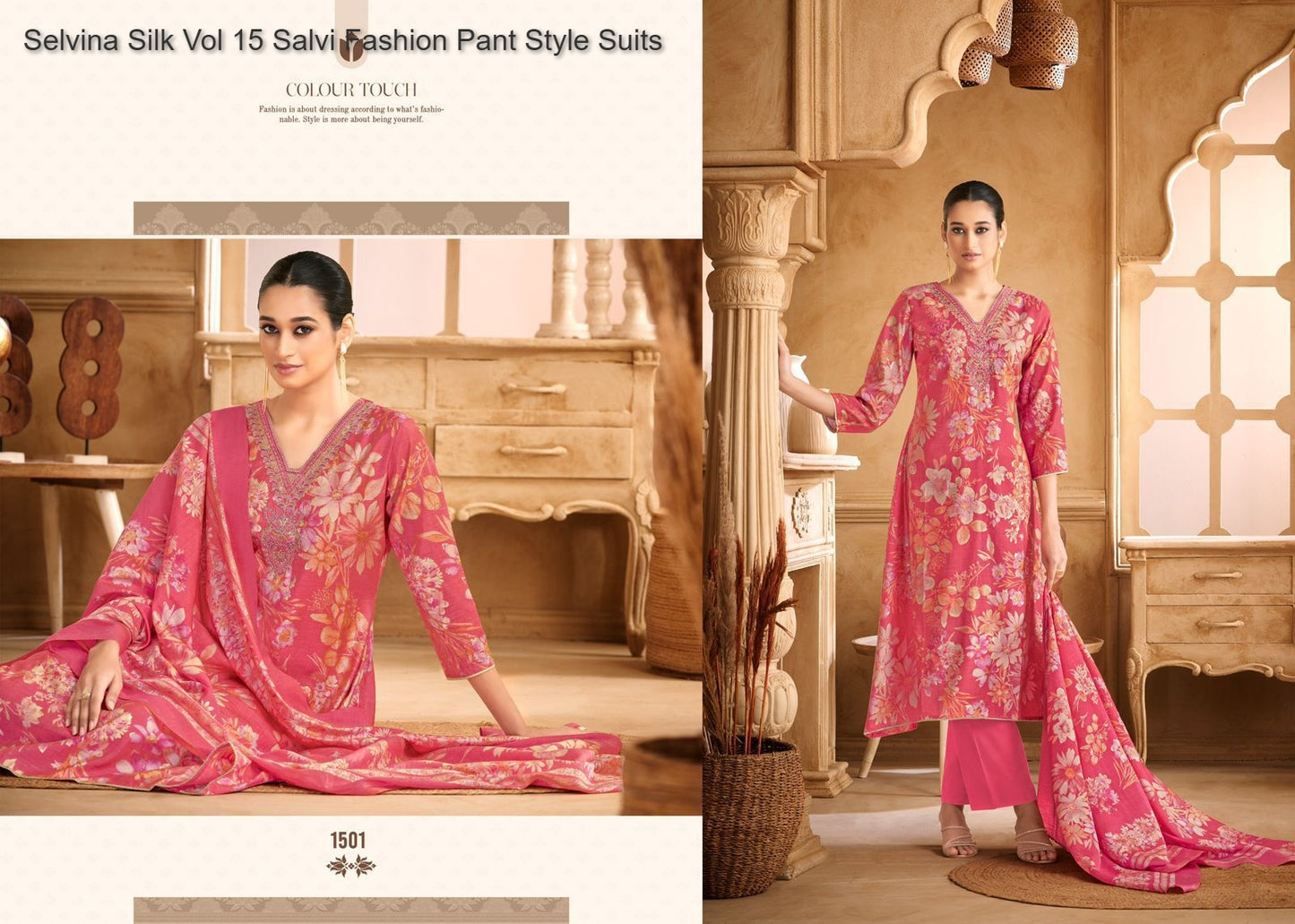 Selvina Silk Vol 15 Salvi Fashion Modal Silk Pant Style Suits Manufacturer Ahmedabad