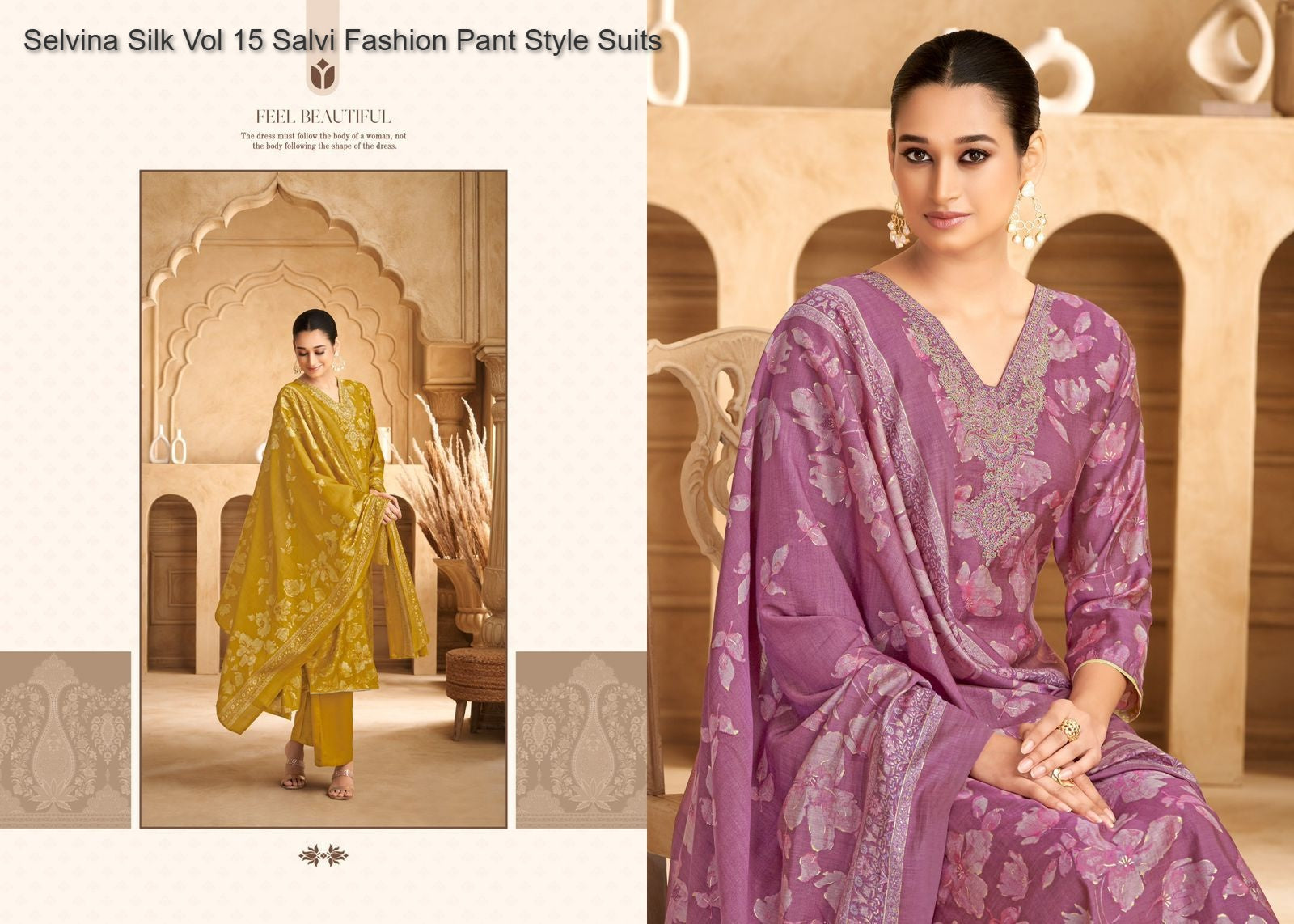 Selvina Silk Vol 15 Salvi Fashion Modal Silk Pant Style Suits Manufacturer Ahmedabad