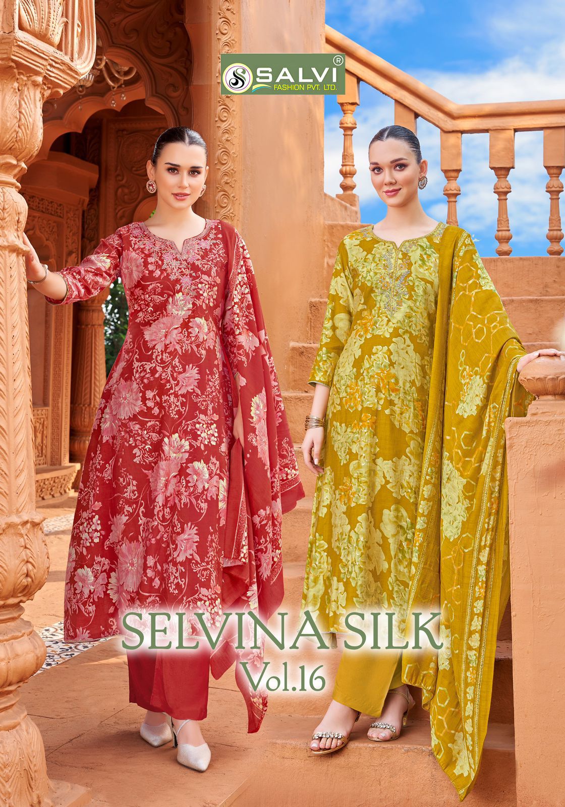 Selvina Silk Vol 16 Salvi Fashion Modal Silk Pant Style Suits Exporter India