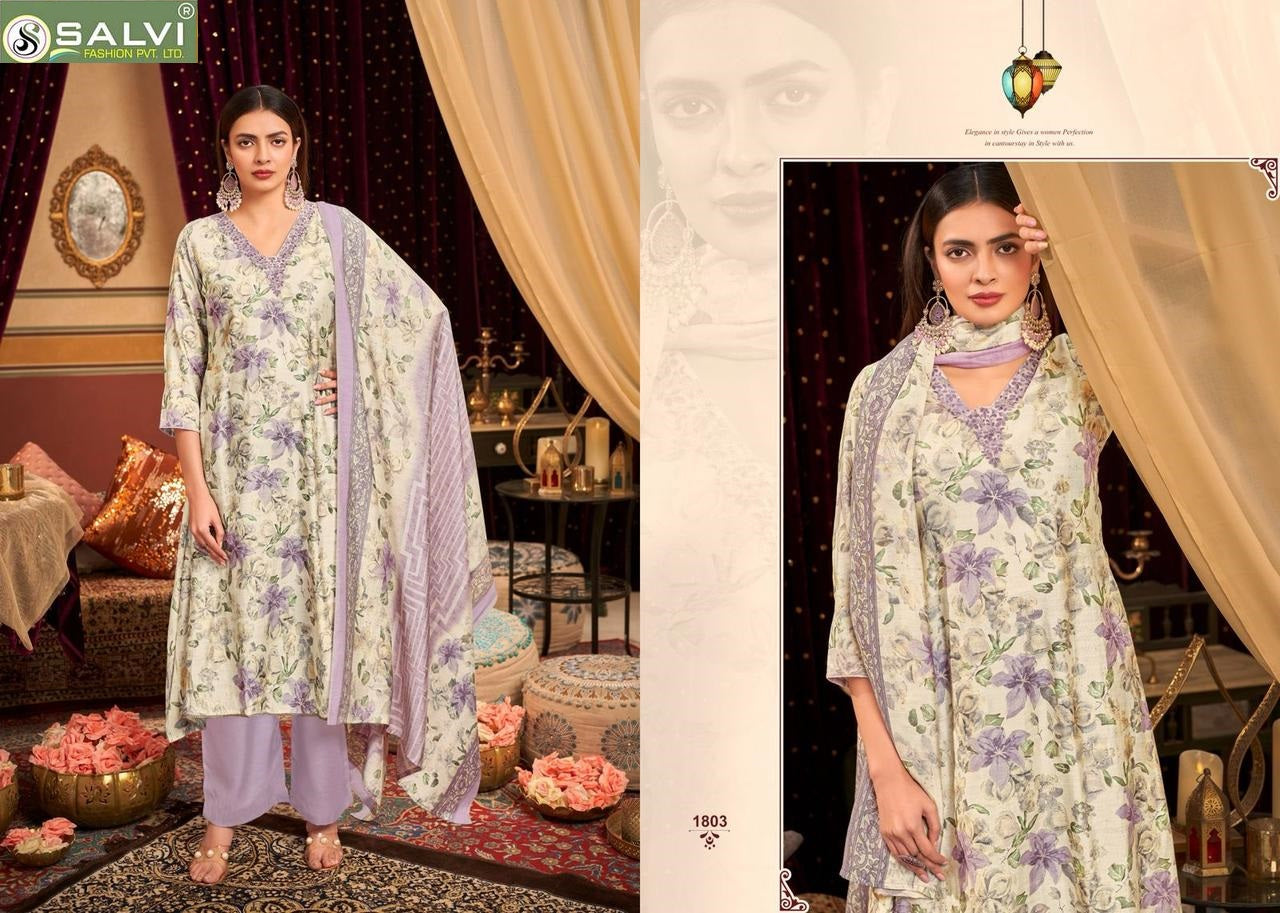 Selvina Silk Vol 18 Salvi Fashion Modal Silk Pant Style Suits Supplier Gujarat