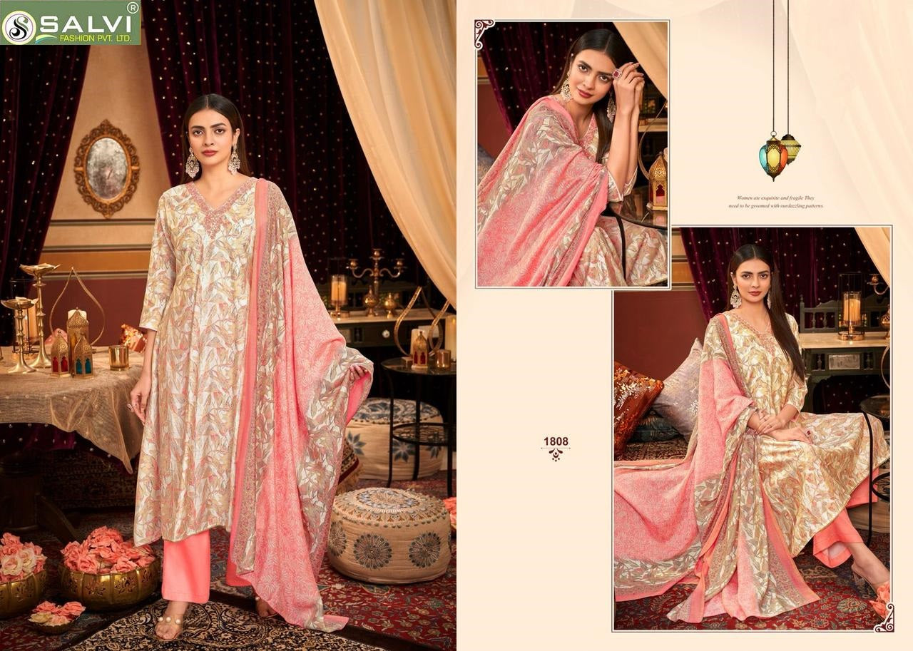 Selvina Silk Vol 18 Salvi Fashion Modal Silk Pant Style Suits Supplier Gujarat