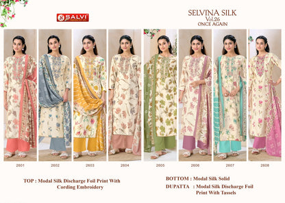Selvina Silk Vol 26 Once Again Salvi Fashion Modal Silk Pant Style Suits Wholesale Rate