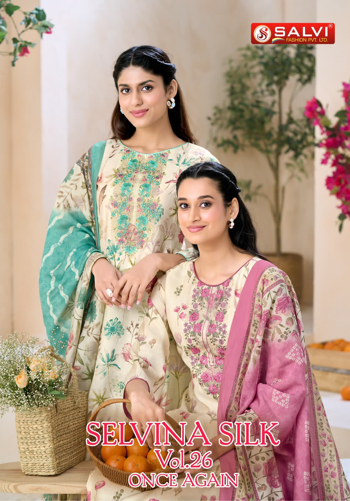 Selvina Silk Vol 26 Once Again Salvi Fashion Modal Silk Pant Style Suits Wholesale Rate