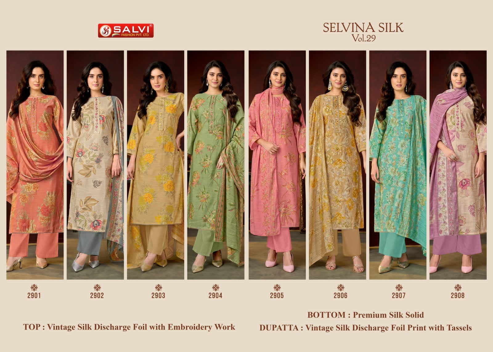 Selvina Silk Vol 29 Salvi Fashion Pant Style Suits Supplier Ahmedabad