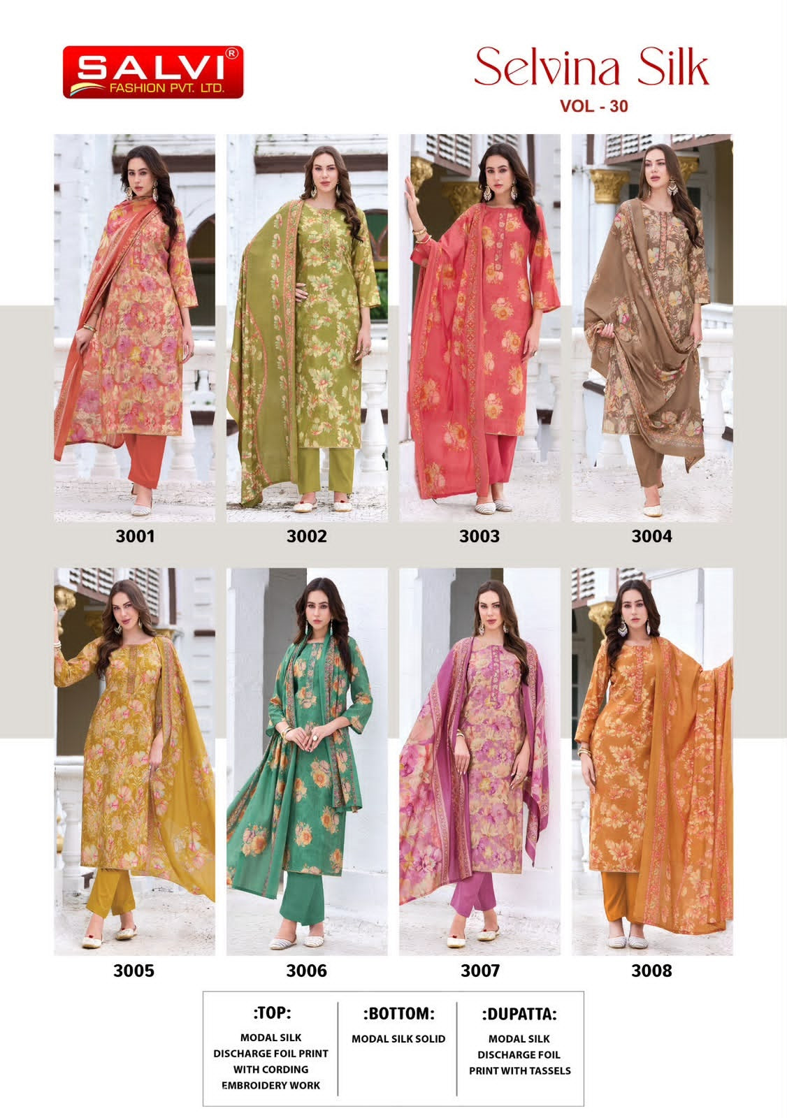 Selvina Silk Vol 30 Salvi Fashion Modal Silk Pant Style Suits Exporter India