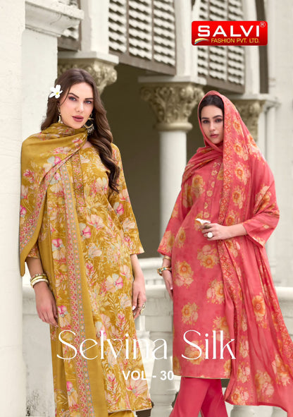 Selvina Silk Vol 30 Salvi Fashion Modal Silk Pant Style Suits Exporter India