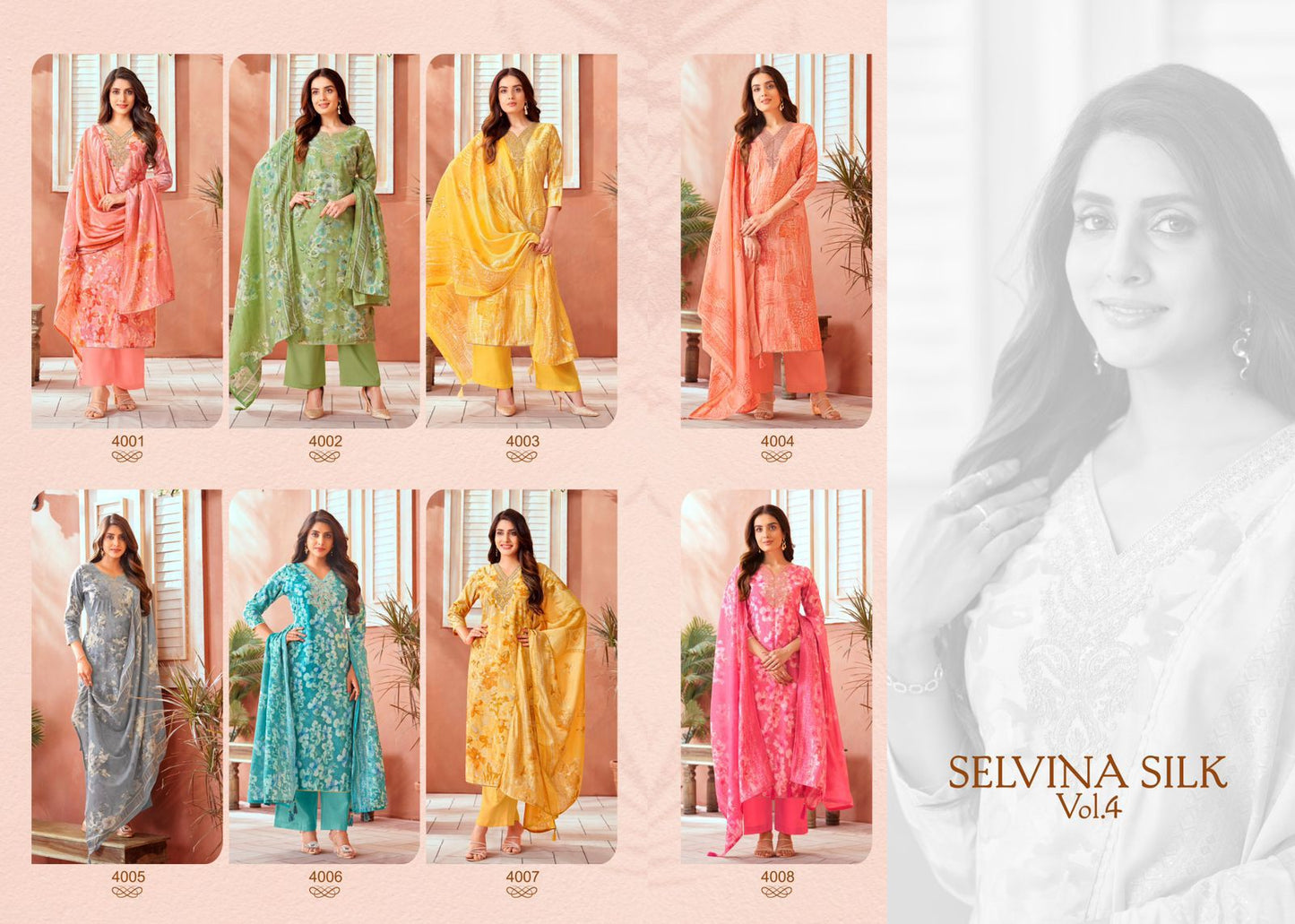 Selvina Silk Vol 4 Salvi Fashion Modal Silk Pant Style Suits