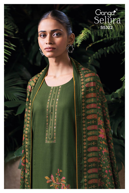 Selyra S5322 Ganga Wool Pashmina Suits Wholesale Rate