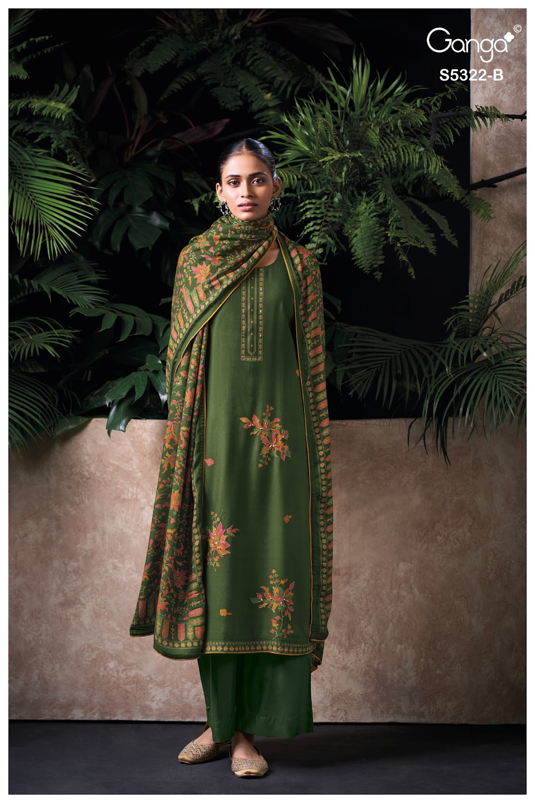 Selyra S5322 Ganga Wool Pashmina Suits Wholesale Rate